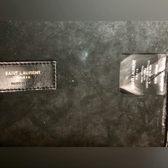 YSL Bag Yves Saint Laurent Rivage Tote Bucket Animal Leopard Fur Black Leather - Picture 7 of 9